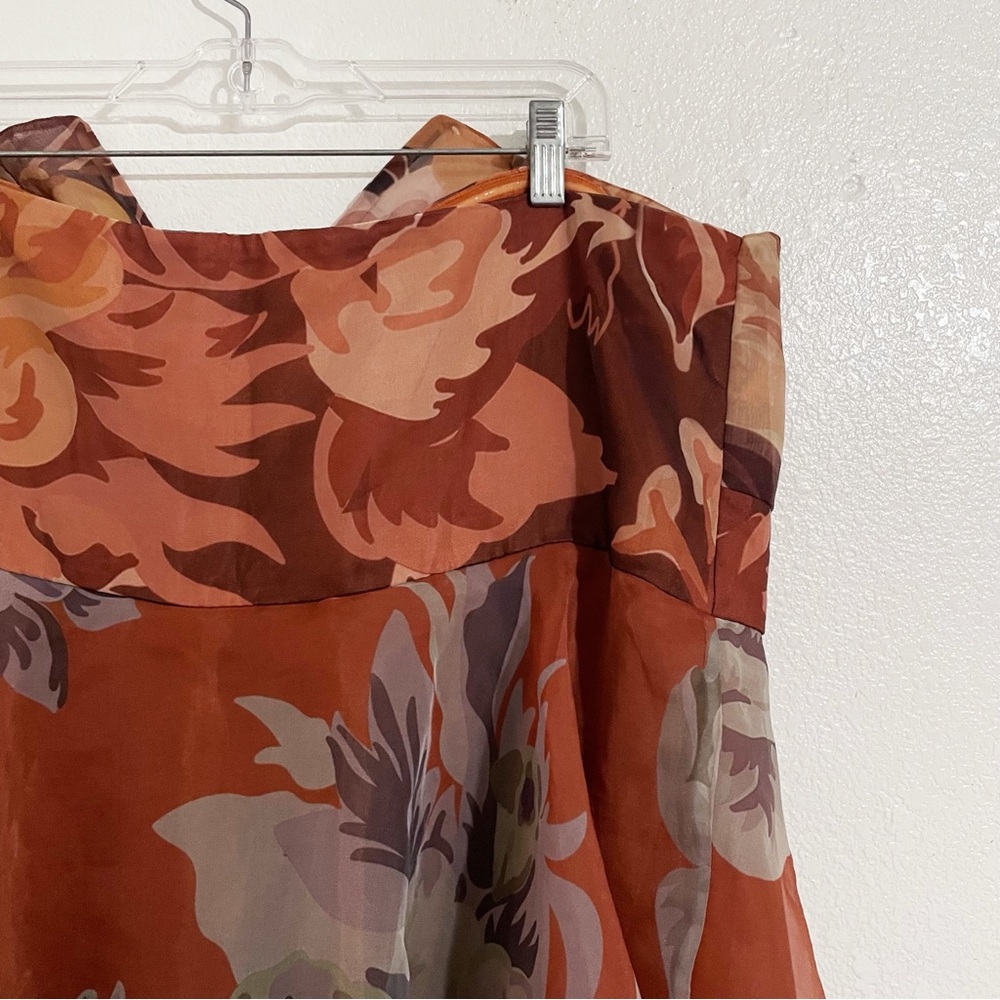 Anthropologie Geisha Designs Martina Floral Strapless Maxi Gown Dress in Brown - Picture 10 of 12